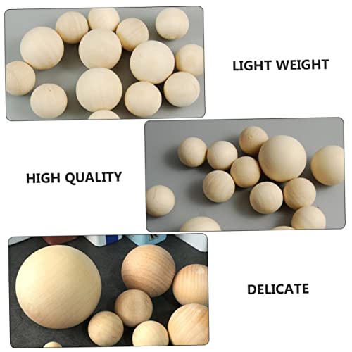 Gogogmee 120 PCS Wooden Beads Ornament Crafts Garland Bead Wood Blocks for Crafts Unfinished paintable Wooden Round Wood Balls gnome Nose Wooden Gogogmee