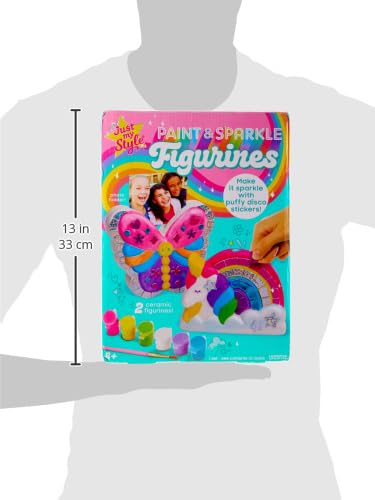 Just My Style Paint & Sparkle Figurines, Paintable Unicorn Rainbow & Butterfly Photo Holder, Create Funky Decor, Includes Art Supplies, Stickers & Just My Style