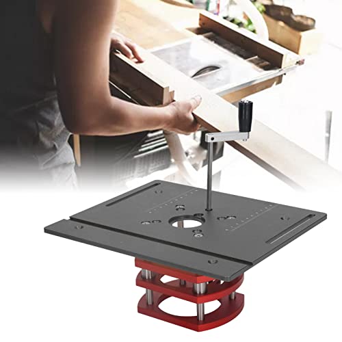 Router Lift Kit, Manual Lifting Router Lift System Kit Router Table Saw Insert Base Plate Router Lift System Router Worktable For High Accuracy Estink