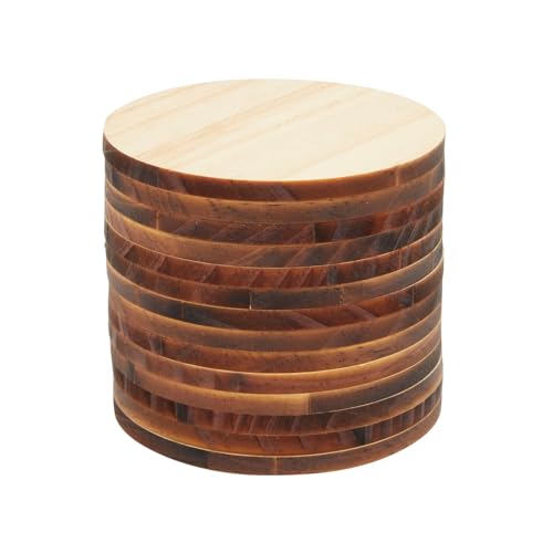 Unfinished Wood Circles for Crafts, Wood Burning, Engraving (4 in, 15 Pack) Bright Creations