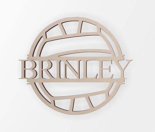 Personalized Wooden Volleyball Family Name Sign- Cutout, Home Decor, Unfinished and Available from 4 to 36 Inches Wide Jess and Jessica