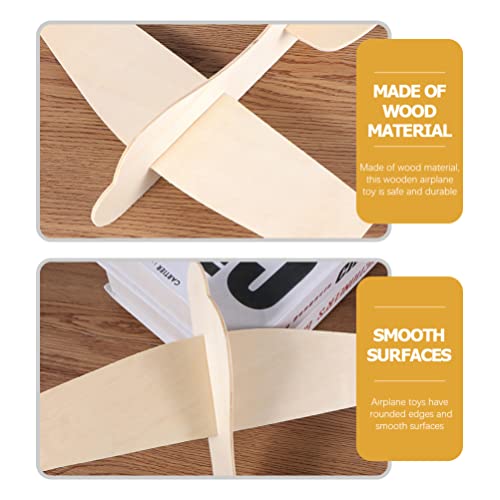Toyvian 20pcs Unfinished Wooden Plane Model Toy Airplane Craft Wood Airplane for Painting, DIY Wood Airplane Toys for School Craft Projects or Family Toyvian