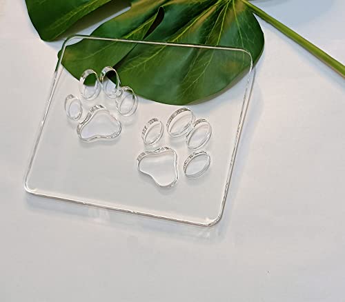 Double Paw Print Router Template, Router Inlay Template,Woodworking Router Template Tracing Guide (5.75" x 4.75") Yuxuanish