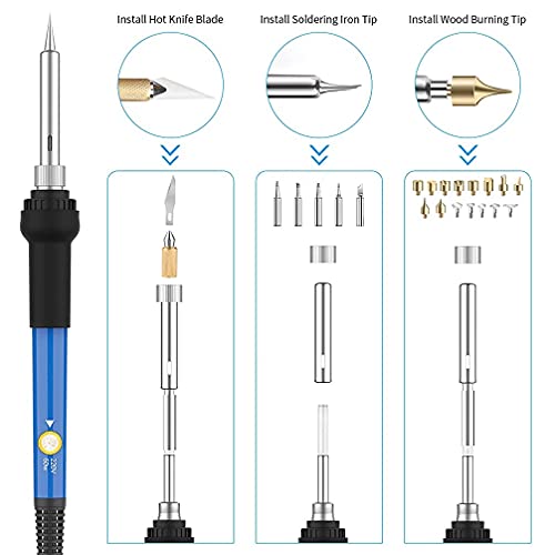 Wood Burning Kit 113pcs Professional Wood Burning Tool Adjustable Temperature Wood Burner Tools Set with Soldering Iron for Embossing Carving DIY AOZOY