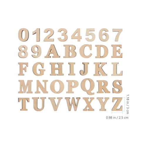 VILLCASE Mini Wood Letters and Numbers, Unfinished Wooden Alphabet Letter Slices, Wood Pieces DIY Wooden Numbers Blank Letters Spelling Educational VILLCASE