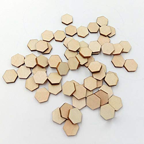Healifty 200pc Blank Square Wood Plaque Hand Decor Unfinished Wooden Slices Wooden Cutouts for Painting Honeycomb Wood Cutout Wood Hexagon Gift Healifty