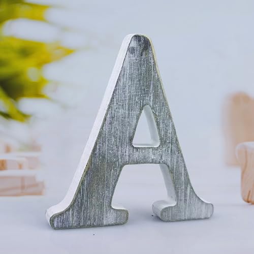 WOODOUNAI 6 Inch Wood Letters Unfinished Rustic Wood Letters for Wall Decor Decorative Standing Letters Slices Sign Board Decoration for Craft Home