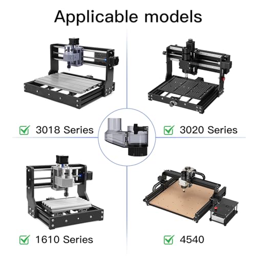 CNC ABS Dust Shoe for CNC Machines, 52mm Diameter Motor, fits Most 300W-500W Spindle Motors, Engraving Machine Accessories for CNC Engraver Milling CAMXTOOL