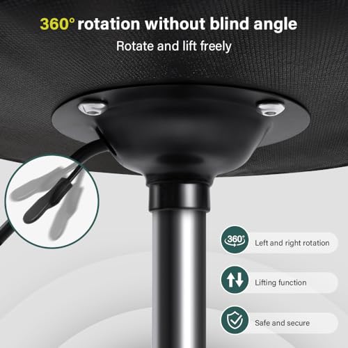 BFTOU Black Rolling Stool Chair with Wheel Perfect for Home Work SPA Massage Height-Adjustable and Cost-Effective Swivel Stool with Low Back BFTOU