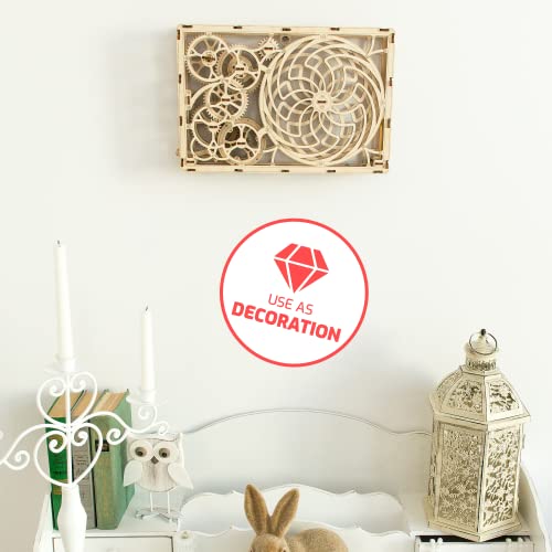 WOODEN.CITY Kinetic Wood Sculpture - Kinetic Art Table 3D Puzzle - Spinning Art-Handmade Kinetic Sculpture - Optical Illusion Sculpture Kinetic Wall WOODEN.CITY