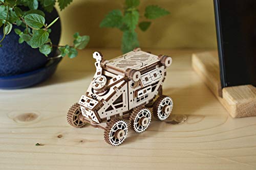 UGEARS Science STEM Mars Rover, DIY Engineering Activity, STEAM School Project, Mechanical Wooden Puzzle, Eco Building 3D Toy, Educational Gift for UGEARS