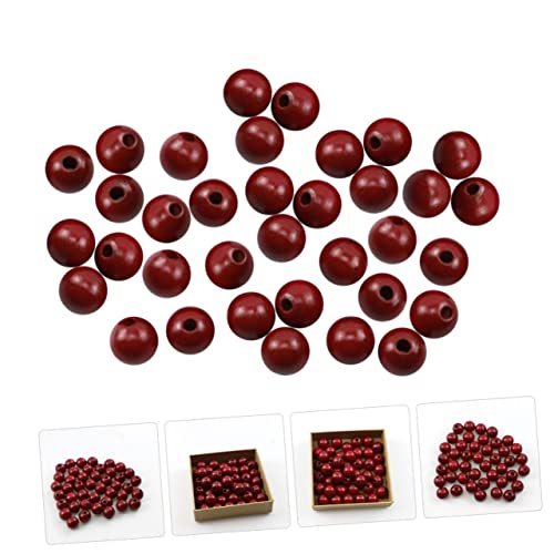 Tofficu 400 Pcs Solid Wood Beading DIY Jewelry Beads Natural Wood Beads Wood Loose Beads Macrame Making Beads DIY Loose Beads Unfinished Wood Beads Tofficu