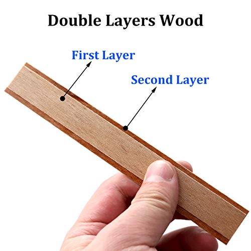 20PCS Lenisc Double Layered Wood Wicks with Metal Base Clips for Candle Making Craft Natural 2 Layers Wooden Candle Wicks for DIY Soy Wax Candles Lenisc