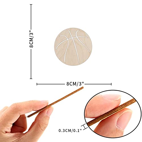 Basketball Wood Craft Unfinished Wooden Cutout Art DIY Wooden Sign Inspirational Wall Plaque Rustic Wood Wall Hanging Decor for Home Bedroom Living Arupkeer