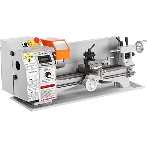 VEVOR Mini Metal Lathe Machine, 7'' x 16'', 800W Precision Benchtop Power Metal Lathe, 150-2500 RPM Continuously Variable Speed, with 3.9'' 3-jaw VEVOR