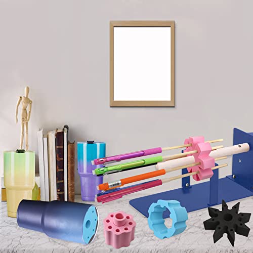 Epoxy Glitter Pen Turner Attachment, 6Pcs Epoxy Pen Adapter for Tumbler Turner 3/4" PVC Pipe with 24 Dowels, 24 Sleeves and 24 Plugs, Epoxy Cup Openfly