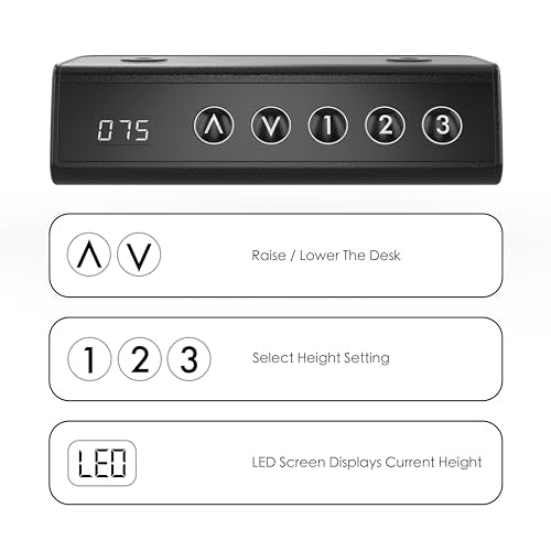 SHW Electric Stand Up Desk Frame Workstation | Ergonomic Standing Height Adjustable Computer Desk for Home and Office | White SHW