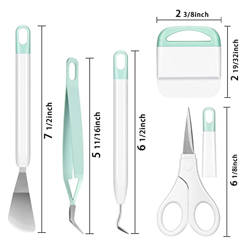 Ecraft Vinyl Weeding Tool Set: Vinyl Weeding Craft Basic kit 5 Pieces Including Tweezers & Spatula & Weeders & Scraper & Scissor for ecraft