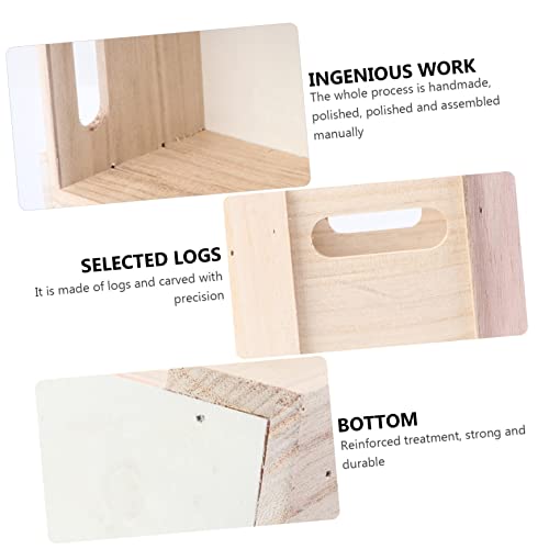 FUNOMOCYA 1pc Wooden Desktop Storage Basket Wood Desk Containers for Fruit Rustic Storage Bins Table Organizer Wood Nesting Storage Box Rustic Wood FUNOMOCYA