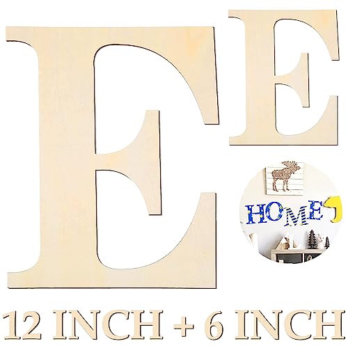 Large Wooden Letters 12 inch Wood Letters for Crafts Projects Small Wooden Letters 6 inch for Wall Decor Home Decor Birthday Party Wedding HEKOOLA