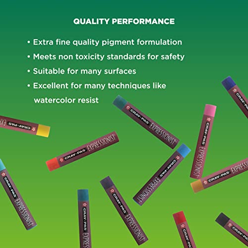 SAKURA Cray-Pas Expressionist Oil Pastel Set - Soft Oil Pastels for Artists - 12 Colors SAKURA