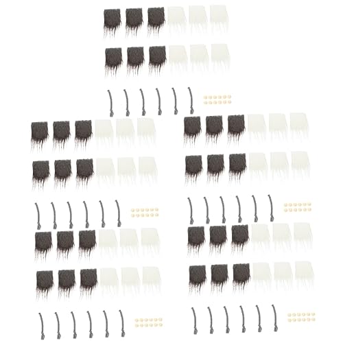 TEHAUX 5 Sets Beard Set Small Unfinished Wooden Balls Dwarf Beard Costume Nativity Ornaments Handmade Gnome Beard Gnome Beard Material Gnome Making TEHAUX