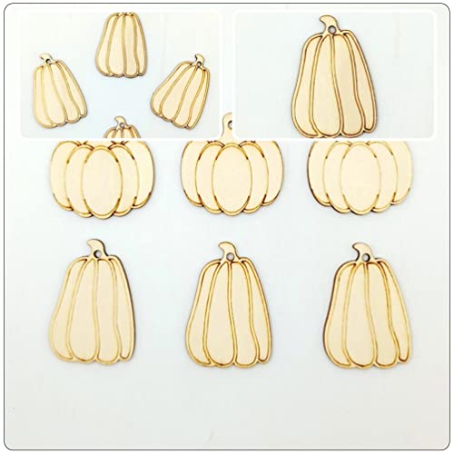 COHEALI Unfinished Wooden Pumpkins Halloween Decor Pumpkin Wooden Cutouts Unfinished DIY Crafts Set with Ropes for DIY Painting Project Hanging COHEALI