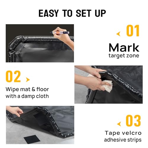 TUFFIOM 9'x 20' Containment Mat w/Squeegee, Garage Floor Mats for Under Car, Heavy Duty Waterproof Car Parking Mats for Snow Ice Rain Mud Oil TUFFIOM