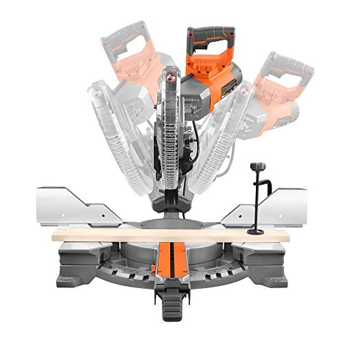 RIDGID 15 Amp Corded 12 in. Dual Bevel Sliding with 70 Deg. Miter Capacity and LED Cut Line Indicator RIDGID