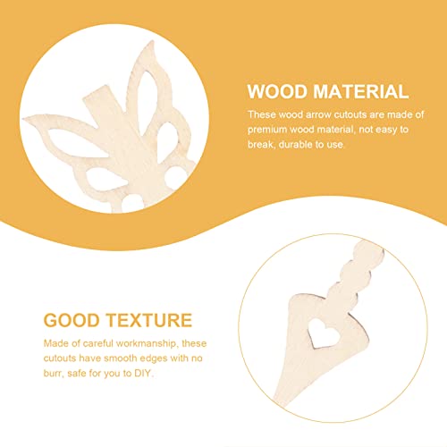 Milisten 10pcs Hollow Arrow Unfinished Wooden Tags Wood Slices DIY Craft Decorations Wood Hanging Ornaments Direction Signs Wedding Decoration DIY Milisten