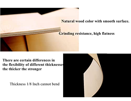 iUoczi 12 Pack Basswood Sheets 1/8 x 8x12 Inch Thin Plywood Sheets for Cricut Maker Unfinished Wood for DIY Craft Make Models Wood Burning Project iUoczi