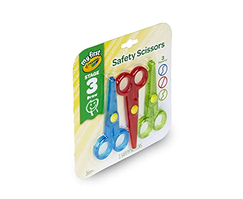 Crayola My First Safety Scissors, Toddler Art Supplies, 3ct Crayola