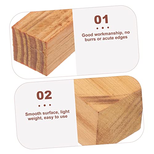 COHEALI 5pcs Carved Wood Kits Wooden Carving Seal Whittling DIY Wood Stamp Wood Square Block Unfinished Wood Whittling Blocks Decorating Tools Square COHEALI