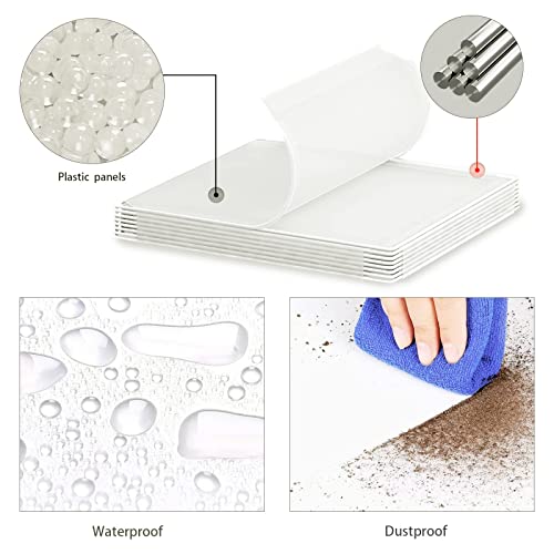 VIPZONE 4 Tier Closet Shelf, 12 inches Deep Stackable Closet Storage Shelves for Clothes,Easy Assembly Organizer Plastic Shelf Rack for Bedroom,White VIPZONE