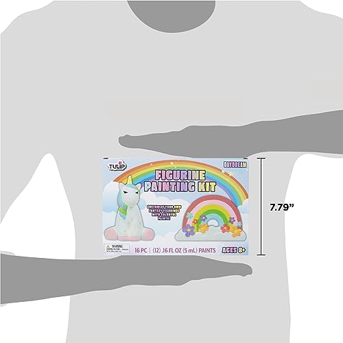 TULIP All-in-One Daydream 2 Figure Ceramic Painting Kit, Unicorn & Rainbow Value Pack, 2 Paint Your Own Figurines 12 Paints, 2 Paintbrushes, Kids TULIP