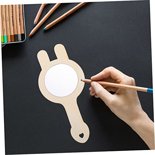 Kisangel 18 Pcs Small Wooden Mirror Natural Mirrors Ornament Unfinished Wooden Handheld Mirror Wood Hand Mirror Unpainted Handheld Mirror DIY Wood Kisangel