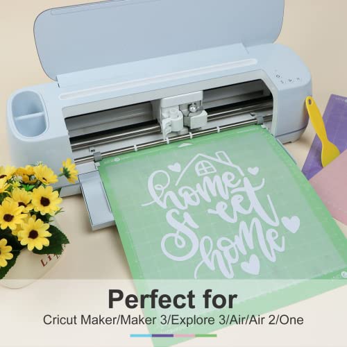 HTVRONT Cutting Mat for Cricut, 5 Pack Cutting Mat 12x12 for Cricut Maker/Maker 3/Explore 3/Air/Air 2/One(StandardGrip, LightGrip, StrongGrip, HTVRONT