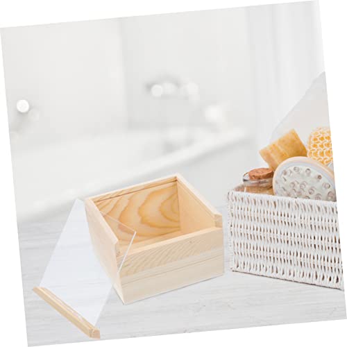 VILLCASE Box Storage Wooden Box Wooden Case with Lid Unfinished Wood Earring Storage Case Wood Storage Case Sundries Storage Case Hand Decor Jewelry VILLCASE