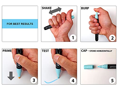 TOOLI-ART Acrylic Paint Markers Paint Pens Special Colors Set Extra Fine And Medium Tip Combo For Rock Painting, Canvas, Fabric, Glass, Mugs, Wood, TOOLI-ART