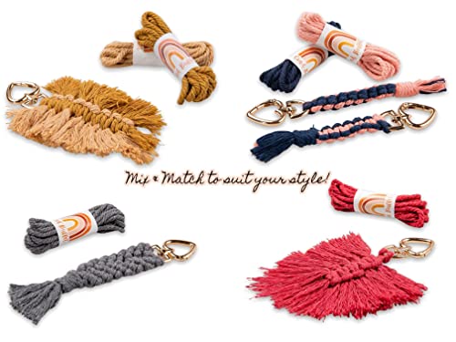 Macrame Kits for Adults Beginners,DIY Macrame Kit for Beginners,Macrame Starter Kit,Macrame Keychain Kit,Adults Macrame Supplies Craft Kit,Macrame WoodArtSupply