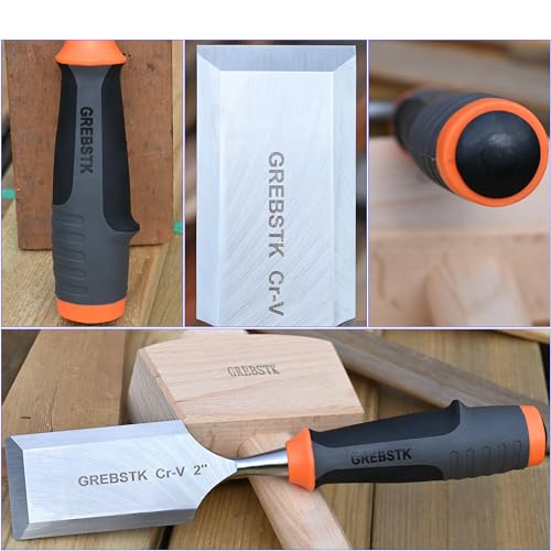 GREBSTK 2 inch Professional Wood Chisel for Woodworking, CR-V Steel Chisel, Woodworking Chisel GREBSTK
