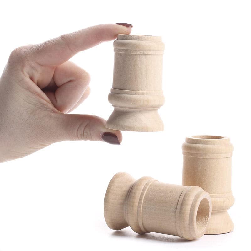 Unfinished Natural Wood Classic Candle Cups by Factory Direct Craft - Set of 12 Wooden Candle Holders for DIY Crafts and Decorating Made in USA Factory Direct Craft