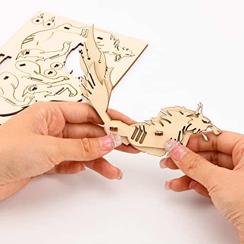 3D Wooden Puzzles Animal Model - Collectibles Wooden Model Kits for Adults Desk Display Gift for Boys/Girls(5 pcs) (Animal Model) yii wmoc