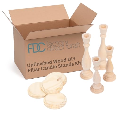 Unfinished Wood DIY Pillar Candle Stands Kit by Factory Direct Craft for Crafting and Creating Factory Direct Craft