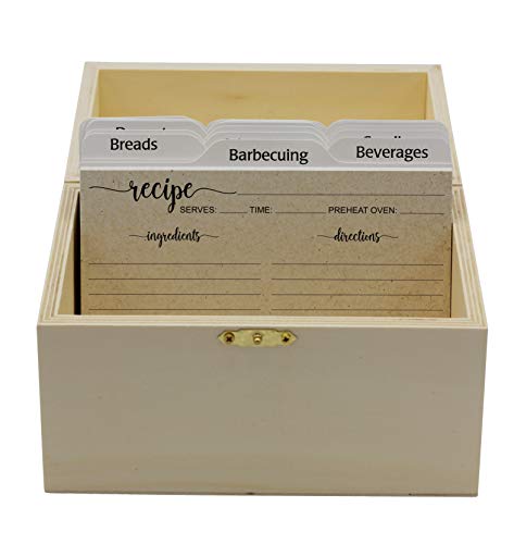 Creative Hobbies® Ready to Decorate Wooden Recipe Box with Hinged Lid and Front Clasp - Make Your Own Gift, Jewelry, Photo Box Creative Hobbies