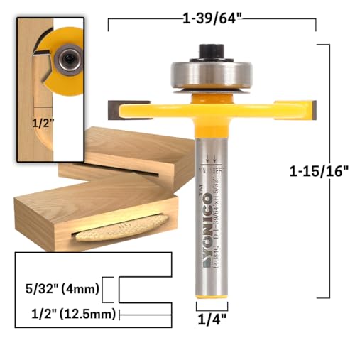 Yonico Biscuit Cutter Joint Slot Router Bit 1/4-Inch Shank 14084q Yonico