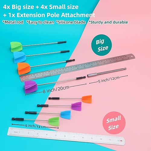 4/Large+4/Small Sizes Silicone Resin Mixer Paddles,Reusable Reusable Paint and Resin Mixer Paddle to Mix Epoxy Resin, Paint, Ceramic Glaze and Reduce LFSUM