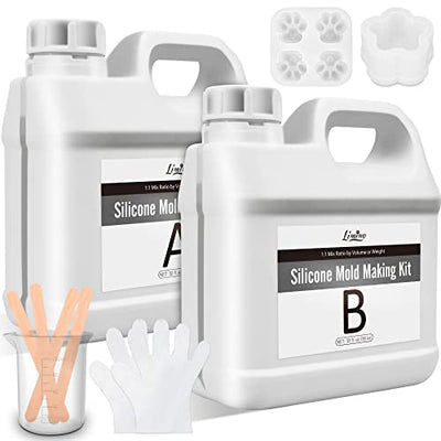 Silicone Molds Making Kit - .5 Gallon Translucent 15A Liquid Silicone Rubber for Mold Making - 1:1 Mixing Ratio Fast Curing Molds Making Silicone for