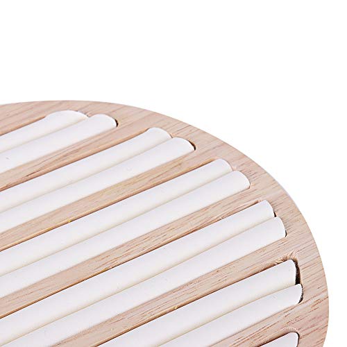 Valyria Bamboo Wood 6 Slots Round Ring Earrings Trays Showcase Display Jewelry Organizer (Round Wood) Valyria