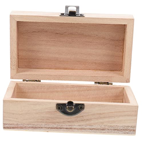 ARTIBETTER 4pcs Box wooden box craft storage unfinished wood crates book shelf decor retro jewelry case desk topper jewelry organizer tray tabletop ARTIBETTER